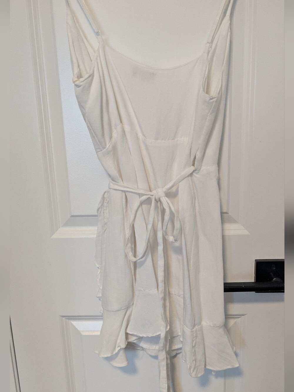 White Ruffled Wrap Top - Picture 2 of 6